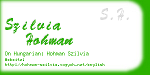 szilvia hohman business card